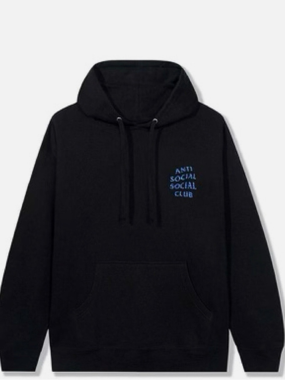 Anti Social Social Club Black Hoodie with Blue Chest Logo